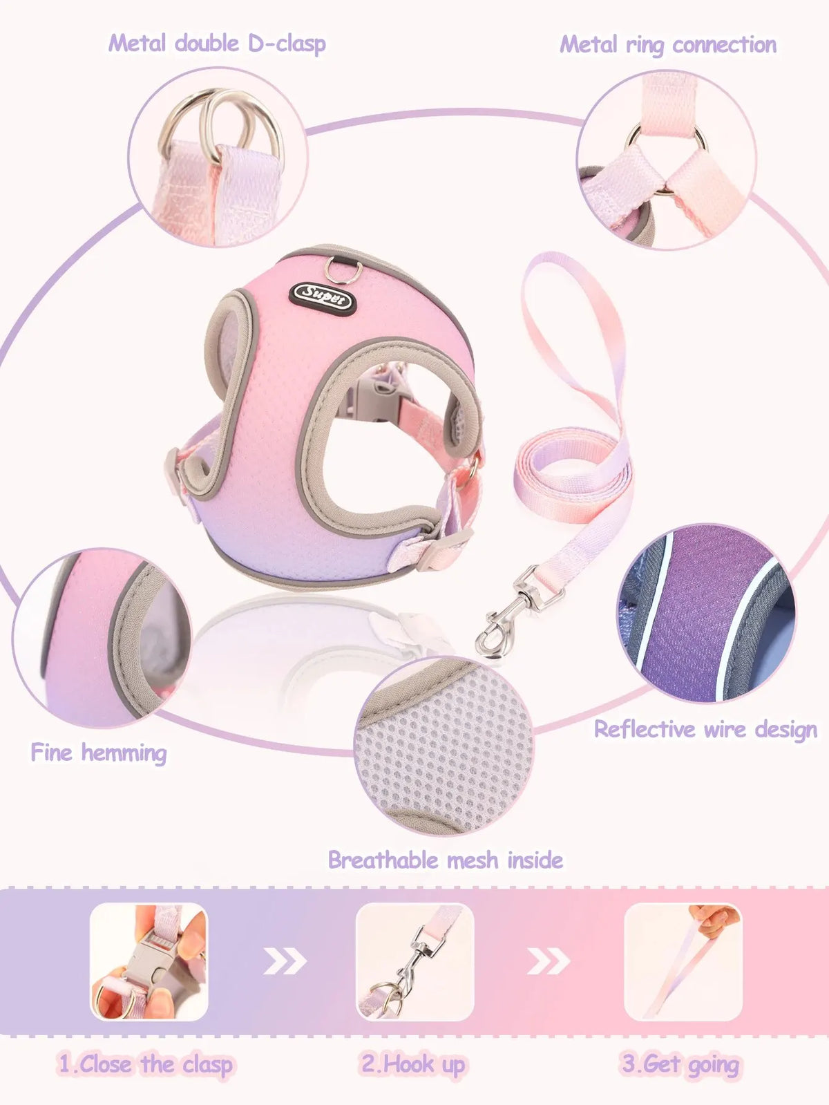 Reflective Comfort Harness Colorfull