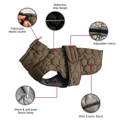 Warme, winddichte Winterjacke für Hunde
