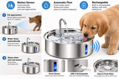 Stainless Steel Cat Fountain
